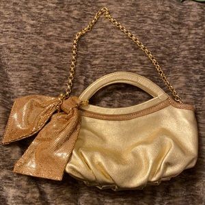💛Sophia C Real Leather Gold Clutch‎ Purse💛